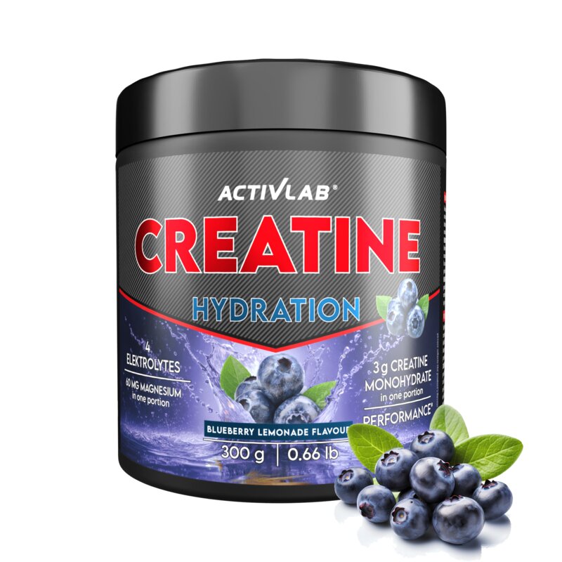Monohydrat kreatyny ACTIVLAB Creatine Hydration Lemoniada borówkowa (300 g)