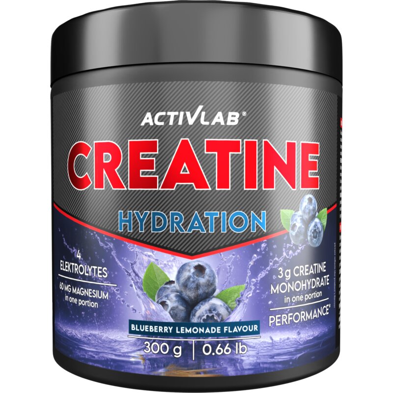 Monohydrat kreatyny ACTIVLAB Creatine Hydration Lemoniada borówkowa (300 g)