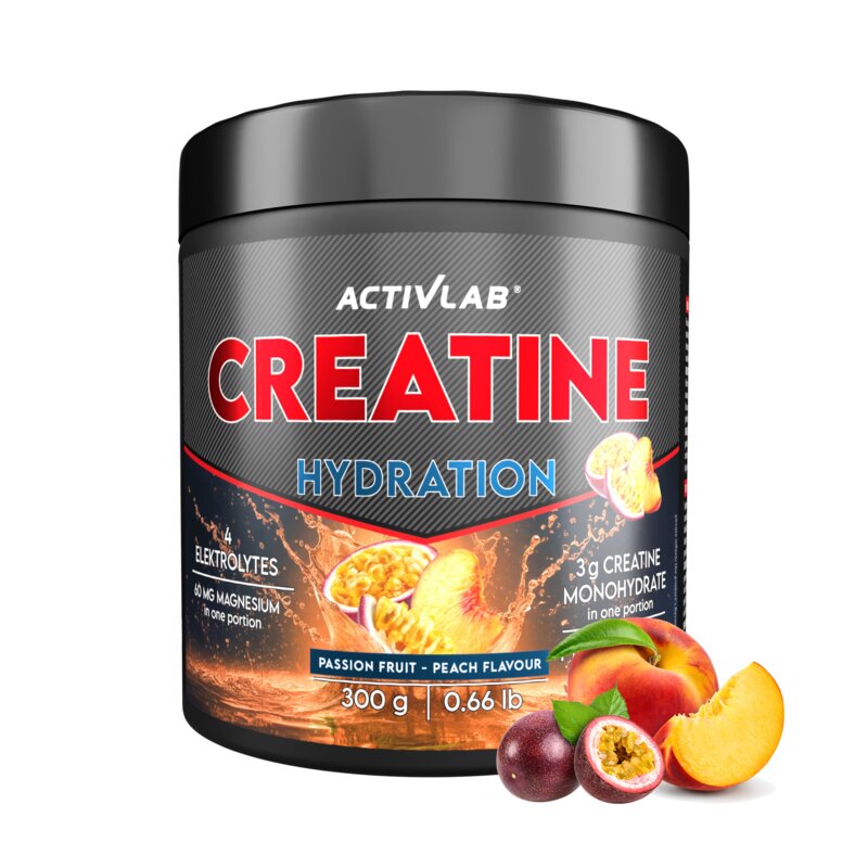 Monohydrat kreatyny ACTIVLAB Creatine Hydration Marakuja i brzoskwinia (300 g)