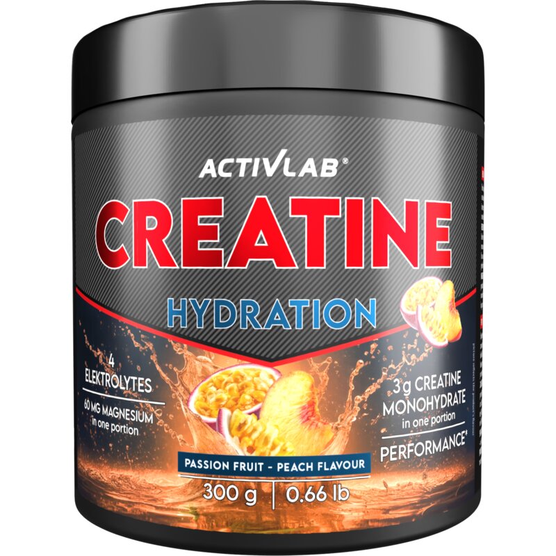 Monohydrat kreatyny ACTIVLAB Creatine Hydration Marakuja i brzoskwinia (300 g)