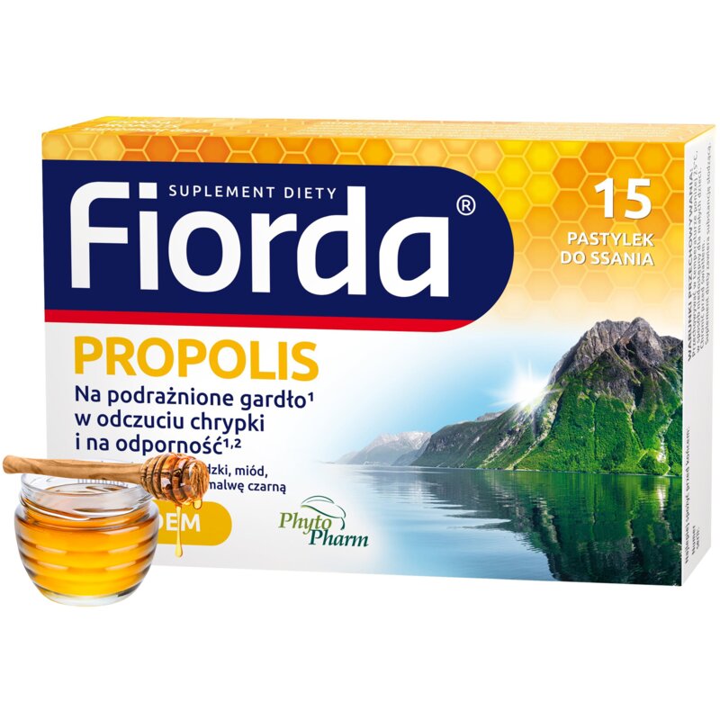 Suplement diety FIORDA Propolis Miód (15 pastylek)