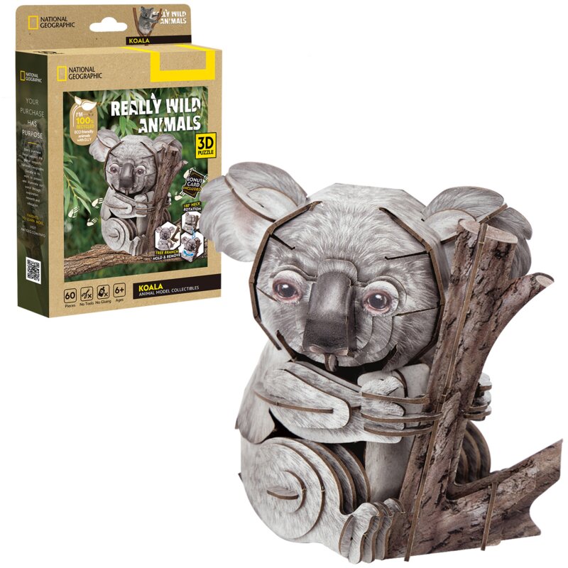 Puzzle 3D CUBIC FUN National Geographic Koala (60 elementy)