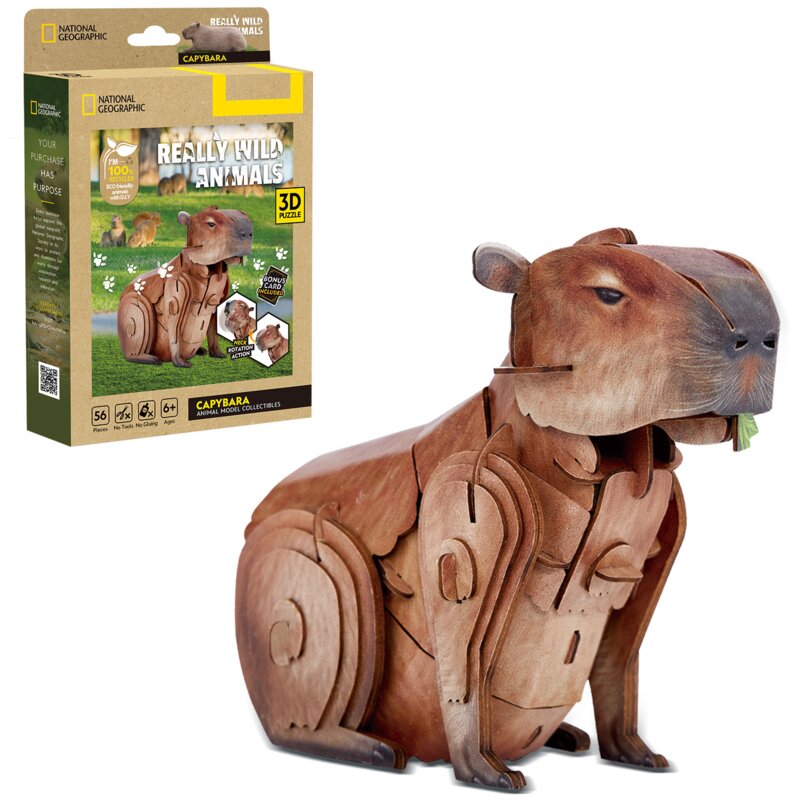 Puzzle 3D CUBIC FUN National Geographic Kapibara (56 elementy)