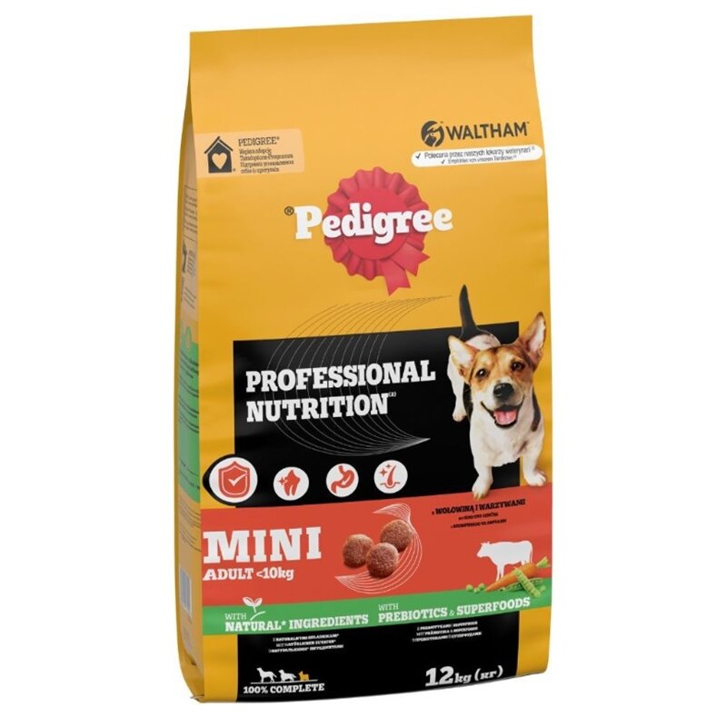 Karma dla psa PEDIGREE Professional Nutrition Adult Mini z Wołowiną i warzywami 12 kg