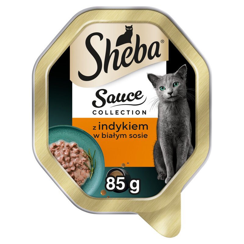 Sheba Sauce Collection Mokra karma dla dorosłych kotów z indykiem w białym sosie 85 g