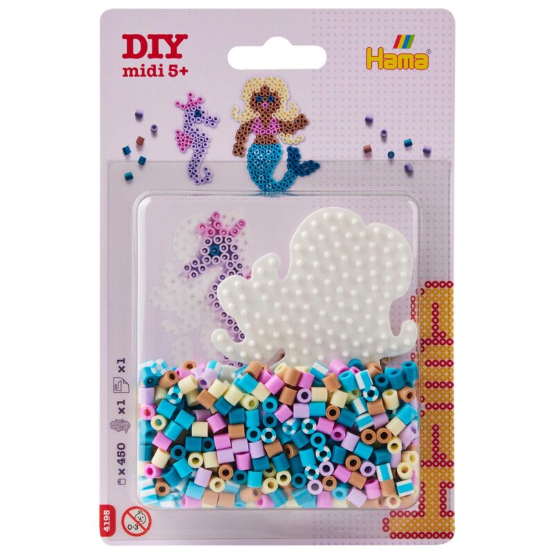 Zestaw kreatywny HAMA Midi Koraliki i podstawka w blistrze Syrenka 015-4195