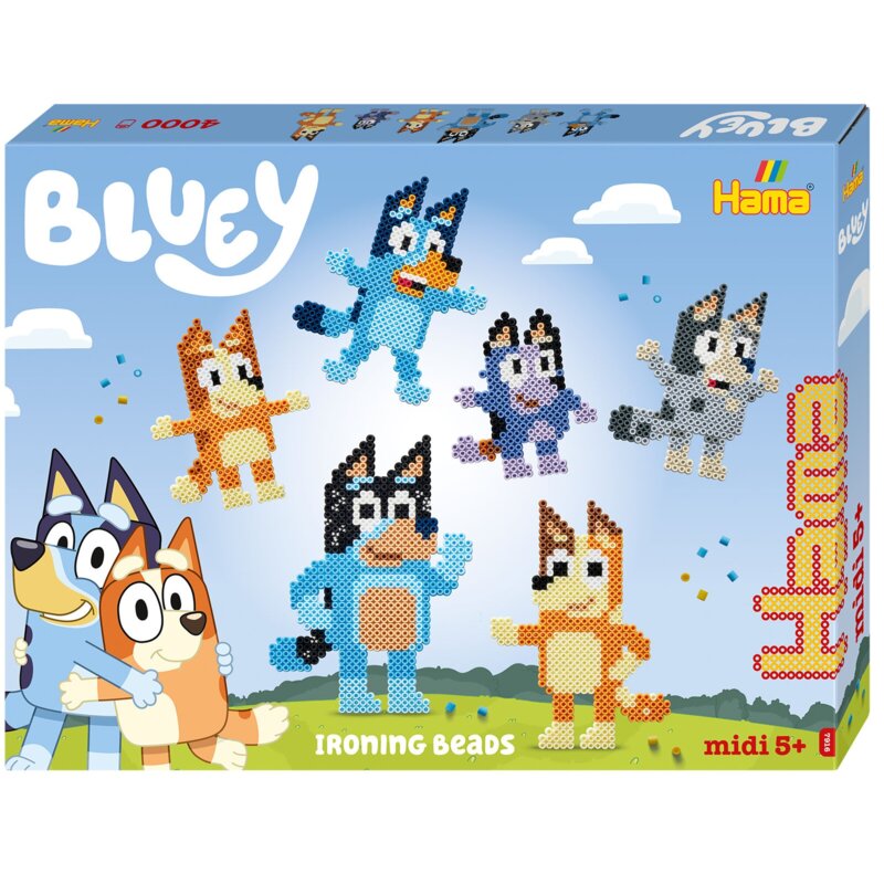 Zestaw kreatywny HAMA Midi 4000 koralików Zestaw prezentowy 015-7916 Bluey