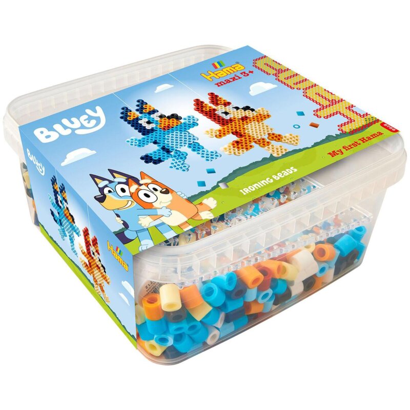 Zestaw kreatywny HAMA Maxi Koraliki i podstawka w pudełku Bluey 015-8756