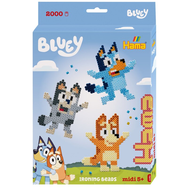 Zestaw kreatywny HAMA Midi 2000 koralików Zawieszane pudełko 015-7977 Bluey
