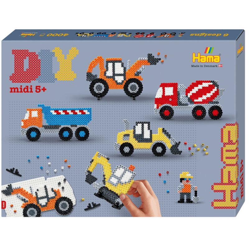 Zestaw kreatywny HAMA Midi 4000 koralików Zestaw prezentowy 015-3163 Konstrukcje
