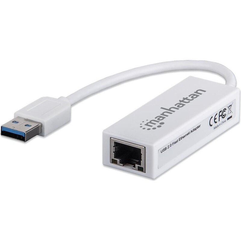 Karta sieciowa MANHATTAN Fast Ethernet USB-A, Zewnętrzna