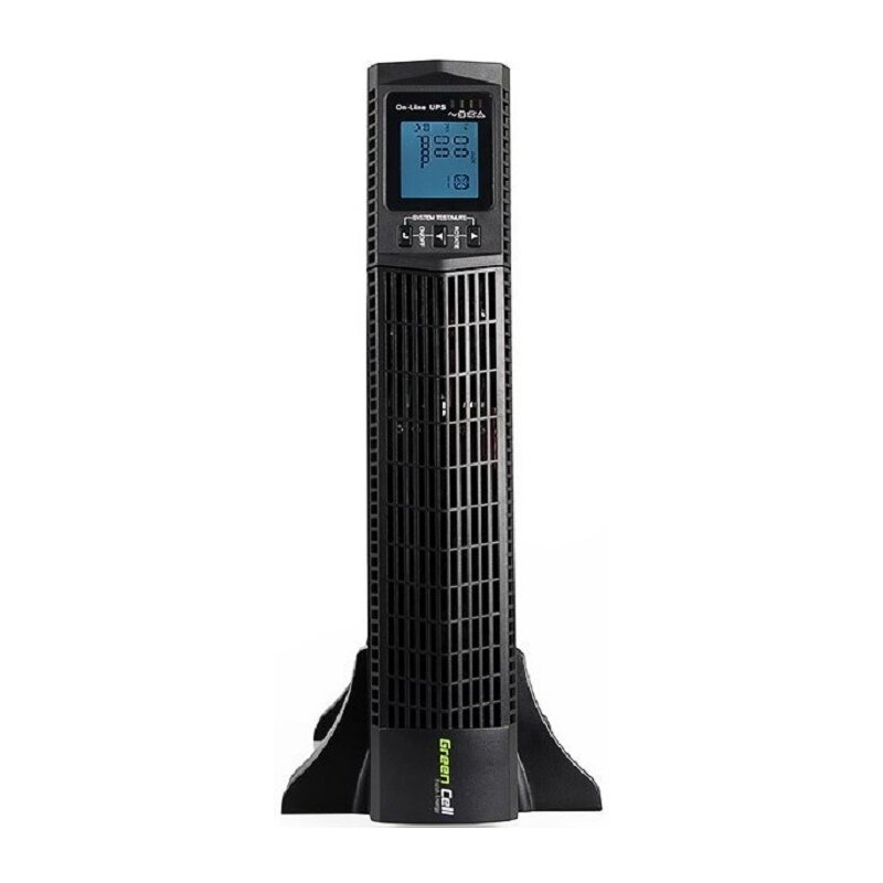 Zasilacz UPS GREENCELL UPS14 RTII 2000VA 1800W z wyświetlaczem LCD / Czysta Sinusoida