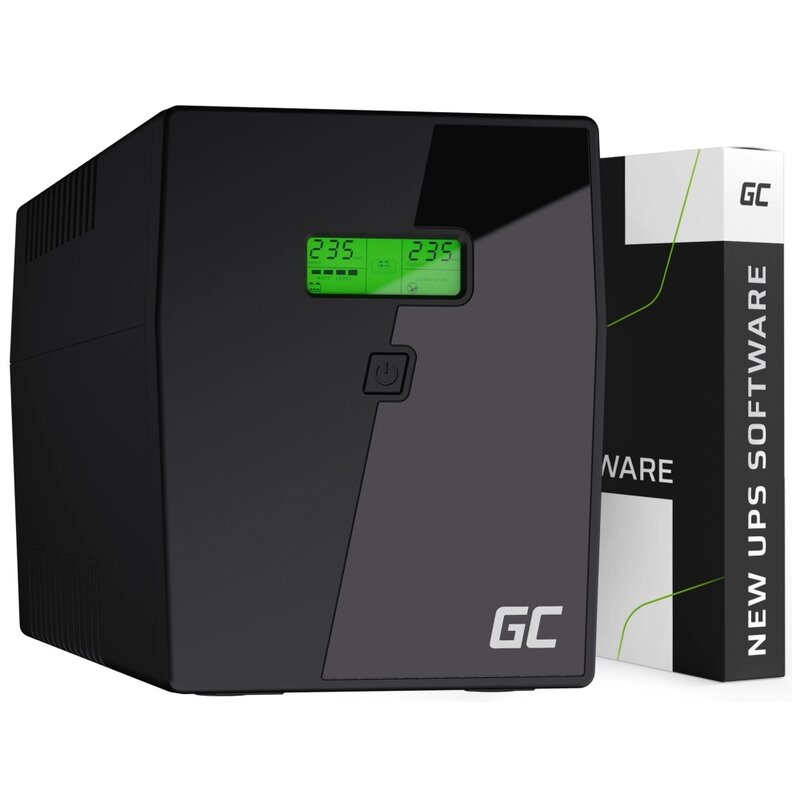 Zasilacz UPS GREENCELL UPS09 2000VA 1400W Power Proof z wyświetlaczem LCD / Czysta sinusoida