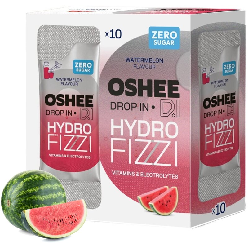 Napój dla sportowców OSHEE Drop In HydroFizzi ZERO Arbuz (10 saszetek)