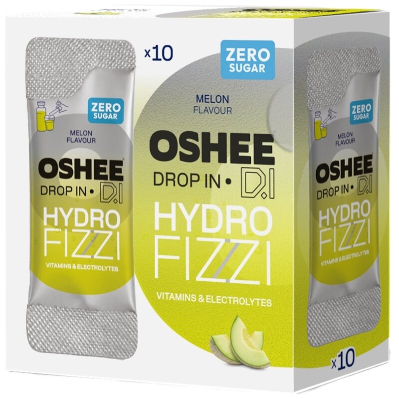Napój dla sportowców OSHEE Drop In HydroFizzi ZERO Melon (10 saszetek)