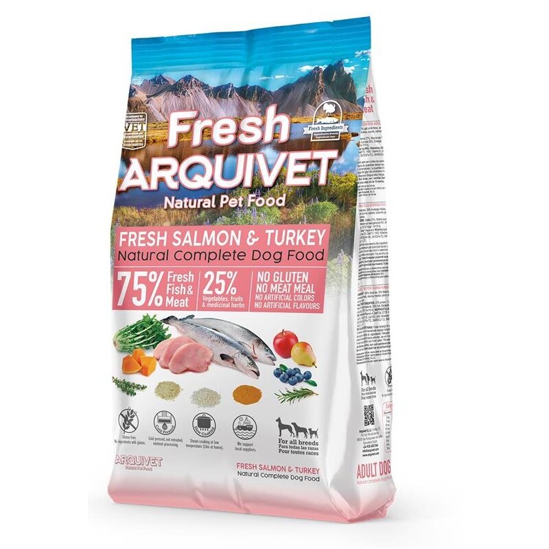Karma dla psa ARQUIVET Fresh Półwilgotna Łosoś z indykiem 2.5 kg