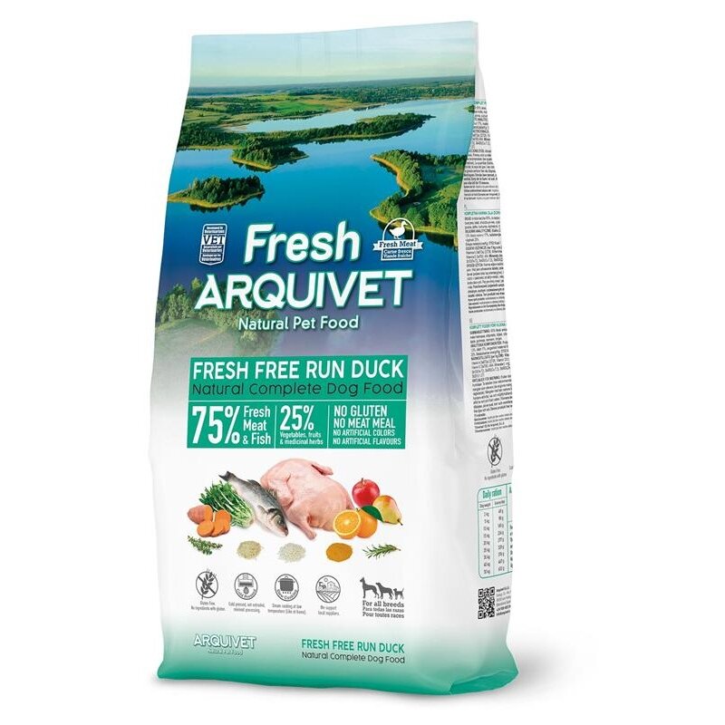 Karma dla psa ARQUIVET Fresh Półwilgotna Kaczka z rybą 10 kg