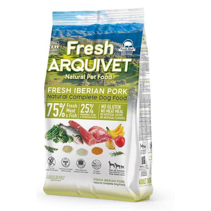 Karma dla psa ARQUIVET Fresh Półwilgotna Wieprzowina i ryba oceaniczna 2.5 kg