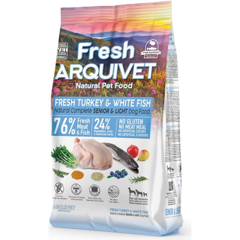 Karma dla psa ARQUIVET Fresh Półwilgotna Indyk i biała ryba 2.5 kg