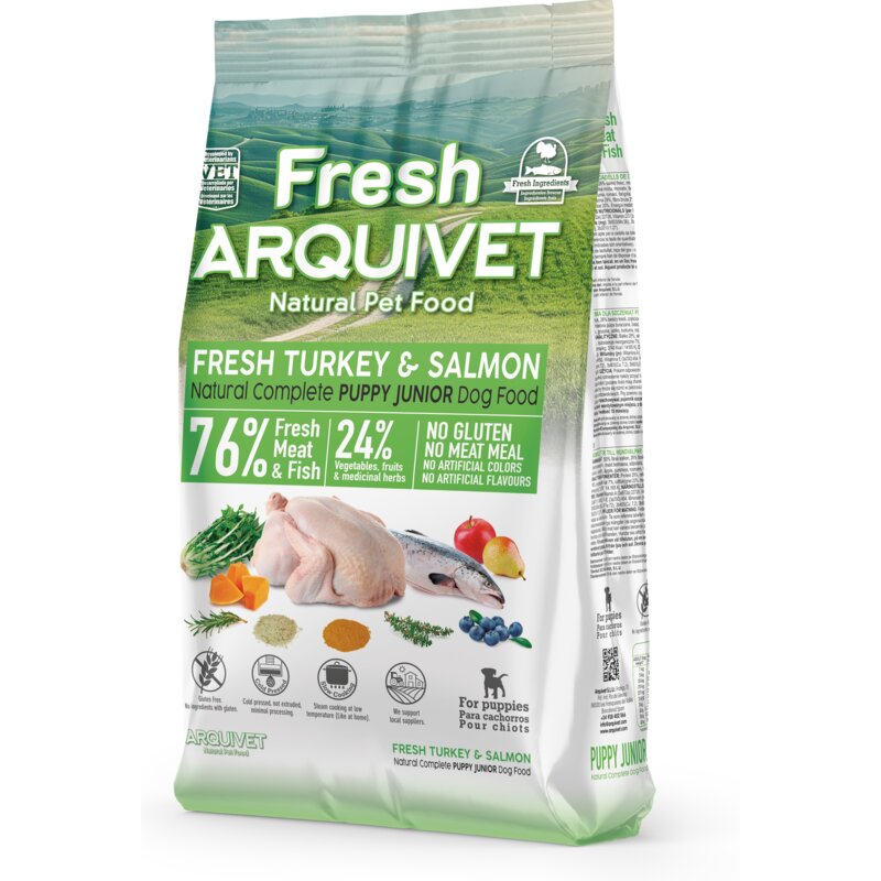 Karma dla psa ARQUIVET Fresh Półwilgotna Indyk i łosoś  2.5 kg
