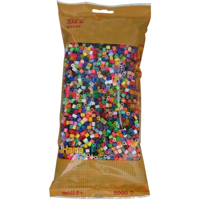 Zestaw kreatywny HAMA Midi 6000 koralików w torebce 015-205-68 Mix Kolorowy