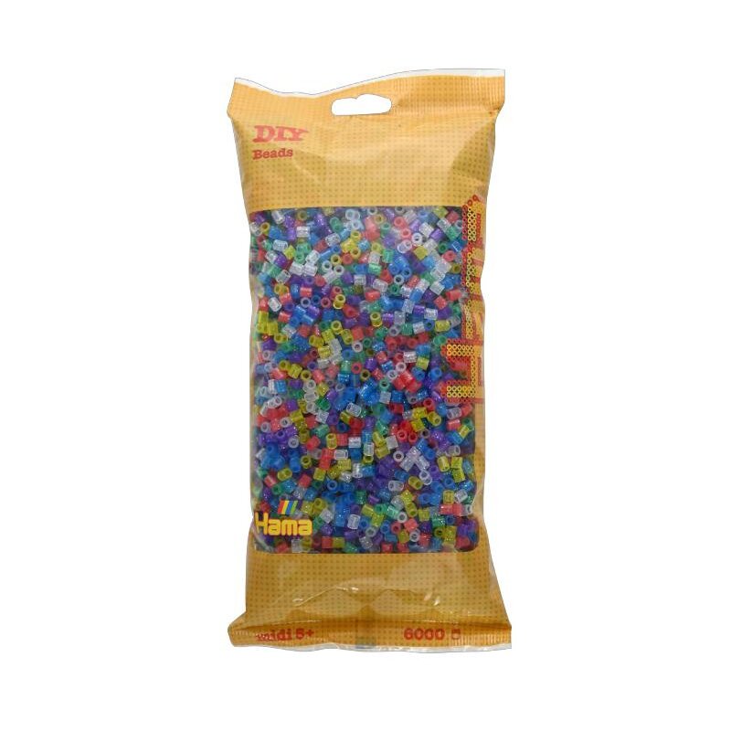Zestaw kreatywny HAMA Midi 6000 koralików w torebce 015-205-54 Mix Brokatowy