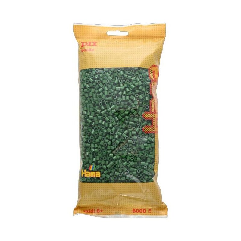 Zestaw kreatywny HAMA Midi 6000 koralików w torebce 015-205-102 Ciemnozielony
