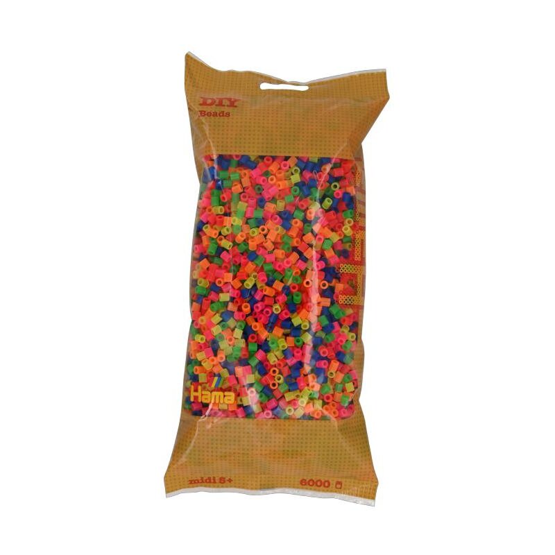 Zestaw kreatywny HAMA Midi 6000 koralików w torebce 015-205-51 Mix Przezroczysty Kolorowy