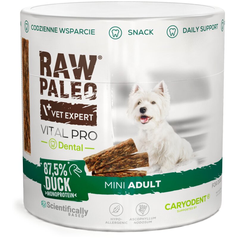 VETEXPERT Raw Paleo Vital Pro Dental Duck Mini Mono - przysmak dla psa - 100g