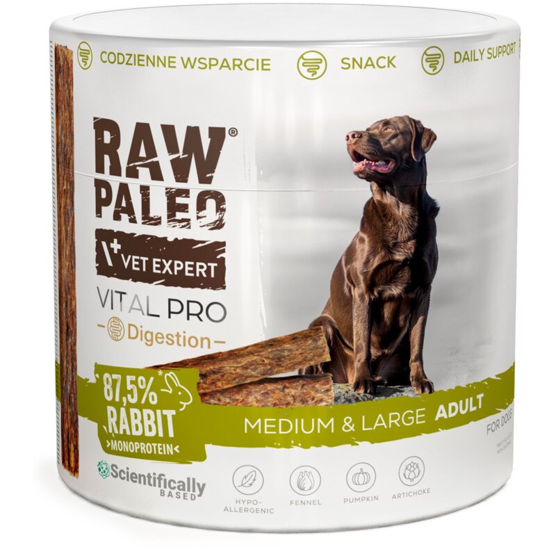 VETEXPERT Raw Paleo Vital Pro Digestion Rabbit Medium Large Mono - przysmak dla psa - 100g