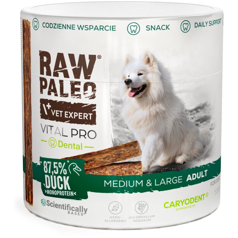 VETEXPERT Raw Paleo Vital Pro Dental Duck Medium Large Mono - przysmak dla psa - 100g