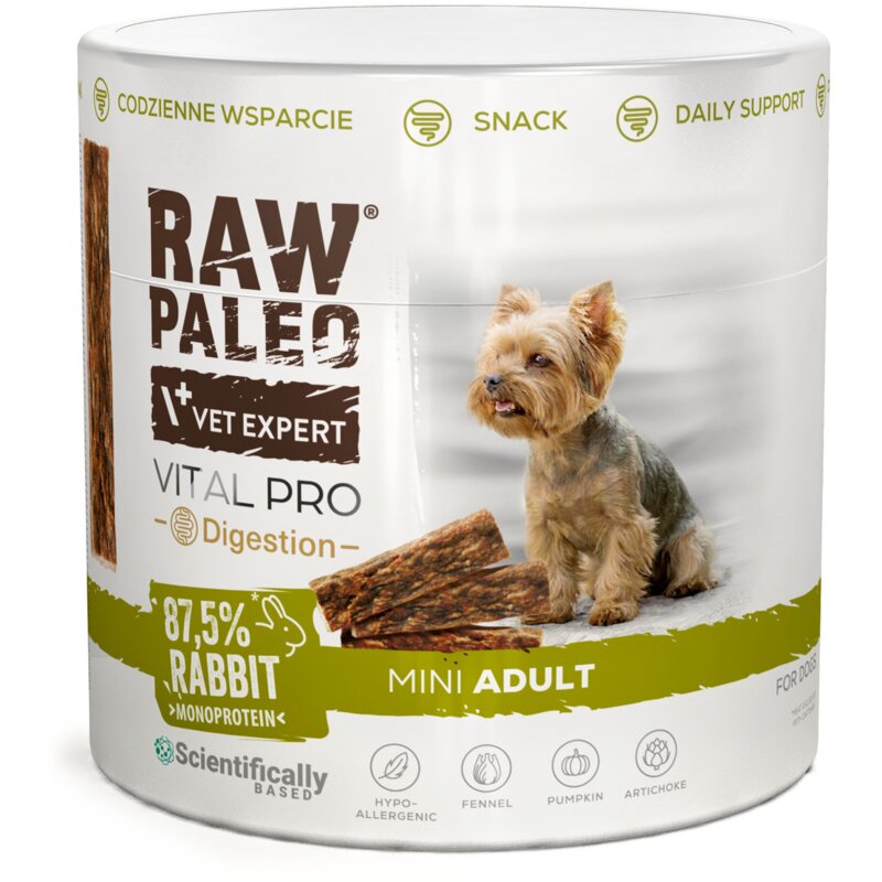 VETEXPERT Raw Paleo Vital Pro Digestion Rabbit Mini Mono - przysmak dla psa - 100g