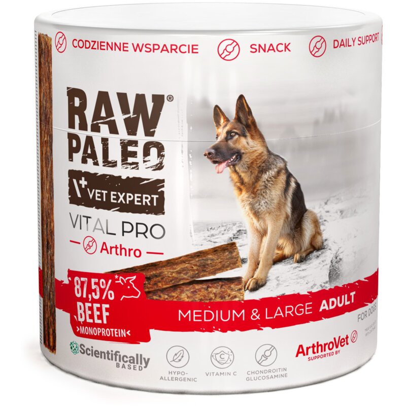 VETEXPERT Raw Paleo Vital Pro Arthro Beef Medium Large Mono - przysmak dla psa - 100g