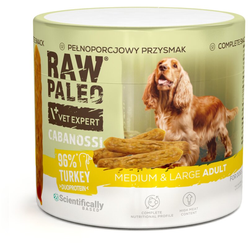 VETEXPERT Raw Paleo Cabanossi Turkey Medium Large - przysmak dla psa - 100g