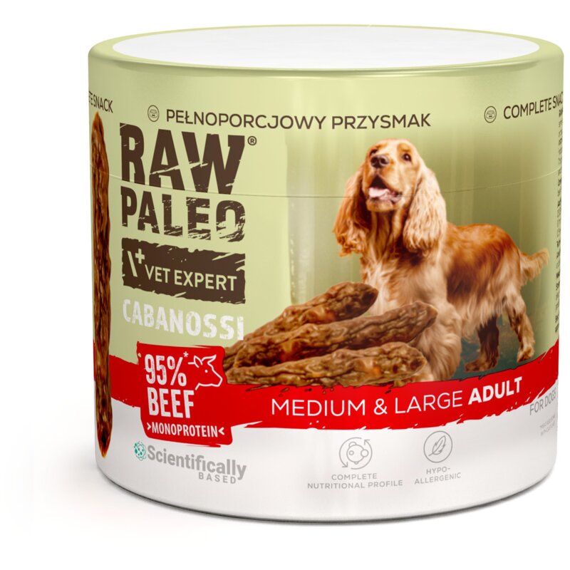 VETEXPERT Raw Paleo Cabanossi Beef Medium Large Mono - przysmak dla psa - 100g
