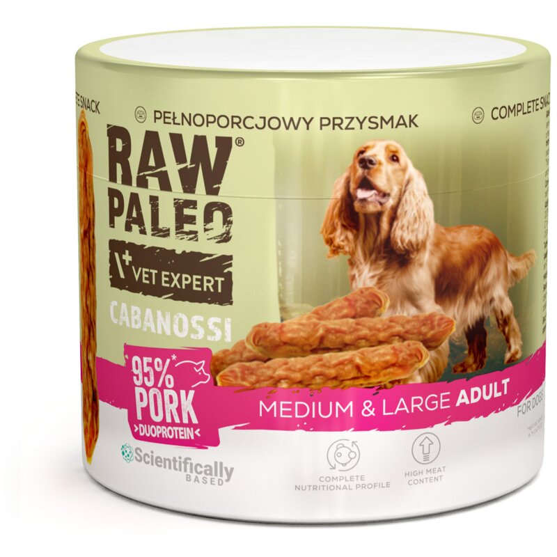 VETEXPERT Raw Paleo Cabanossi Pork Medium Large - przysmak dla psa - 100g