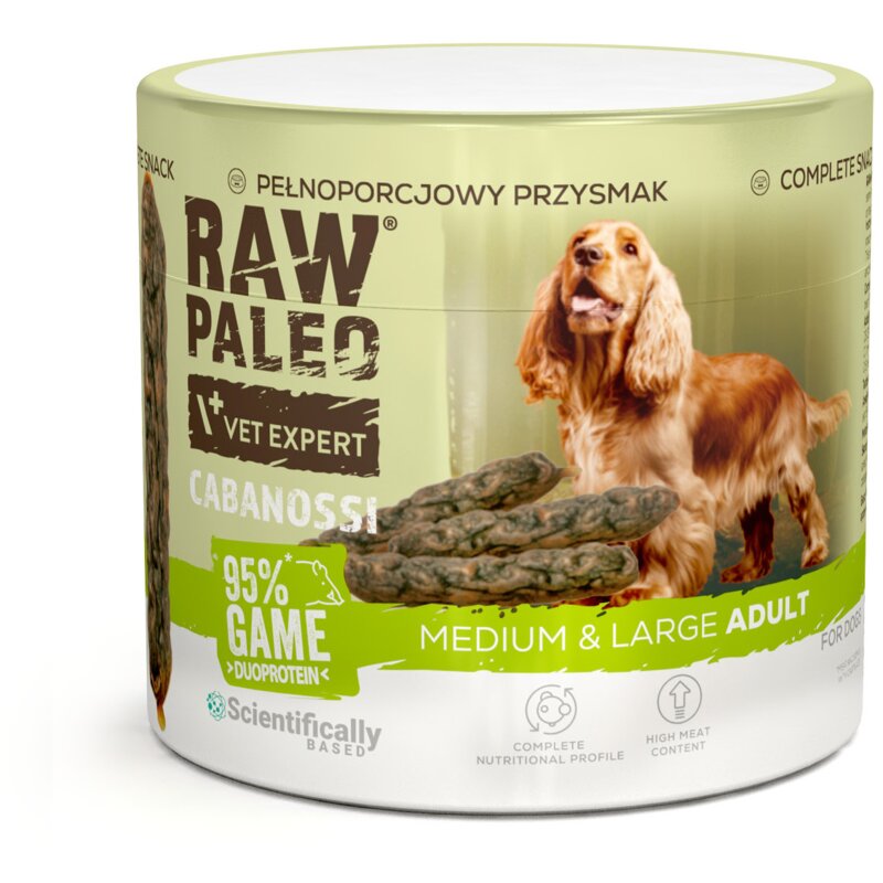 VETEXPERT Raw Paleo Cabanossi Game Medium Large - przysmak dla psa - 100g