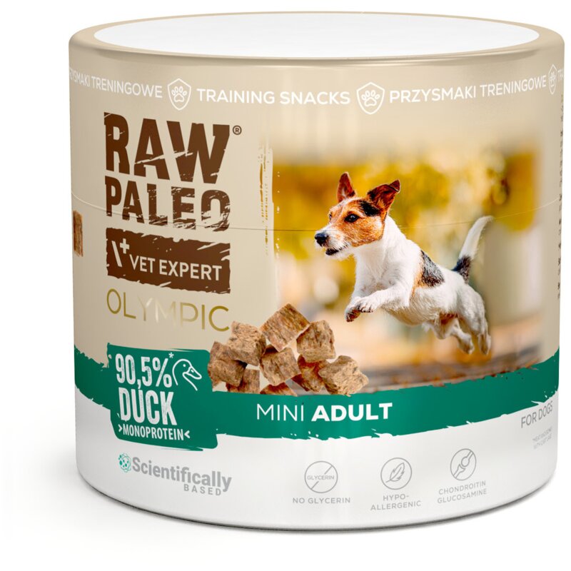 VETEXPERT Raw Paleo Olympic Duck Mini Mono - przysmak dla psa - 90g