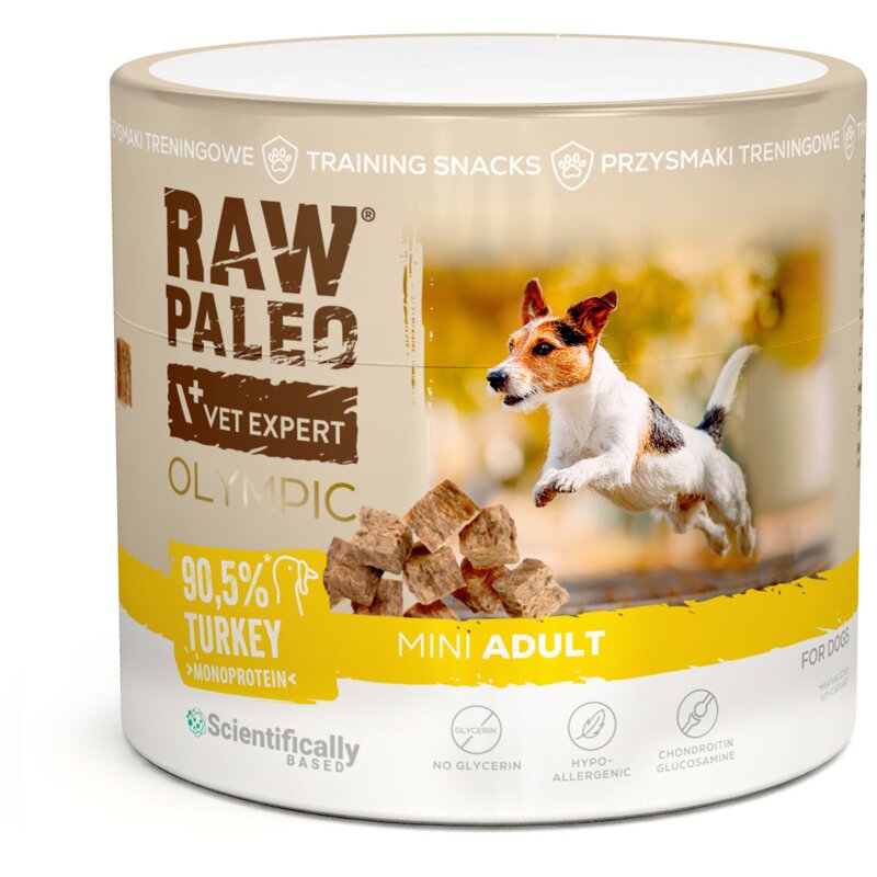 VETEXPERT Raw Paleo Olympic Turkey Mini Mono - przysmak dla psa - 90g