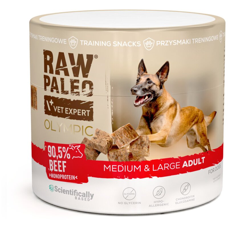 VETEXPERT Raw Paleo Olympic Beef Medium Large Mono - przysmak dla psa - 90g