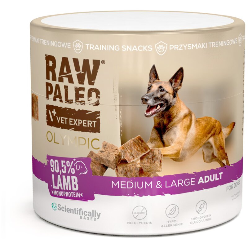 VETEXPERT Raw Paleo Olympic Lamb Medium Large Mono - przysmak dla psa - 90g