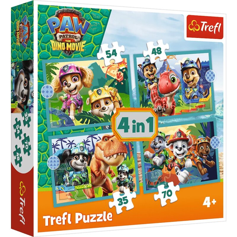 Puzzle TREFL Psi Patrol Historie z wyspy dinozaurów 4w1 34687 (207 elementów)