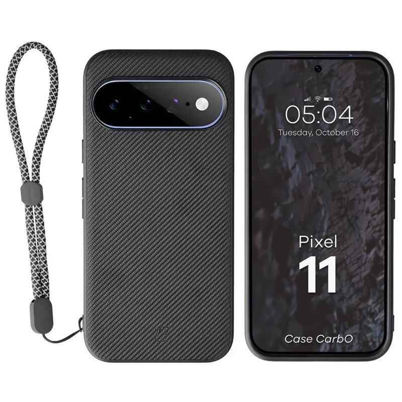 Etui BIZON Case CarbO MagSafe do Google Pixel 11 Czarny