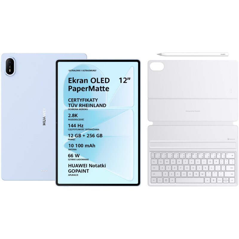 Huawei MatePad Air 12" 12/256GB Wi-Fi Niebieski + Klawiatura + Rysik M-Pencil Pro