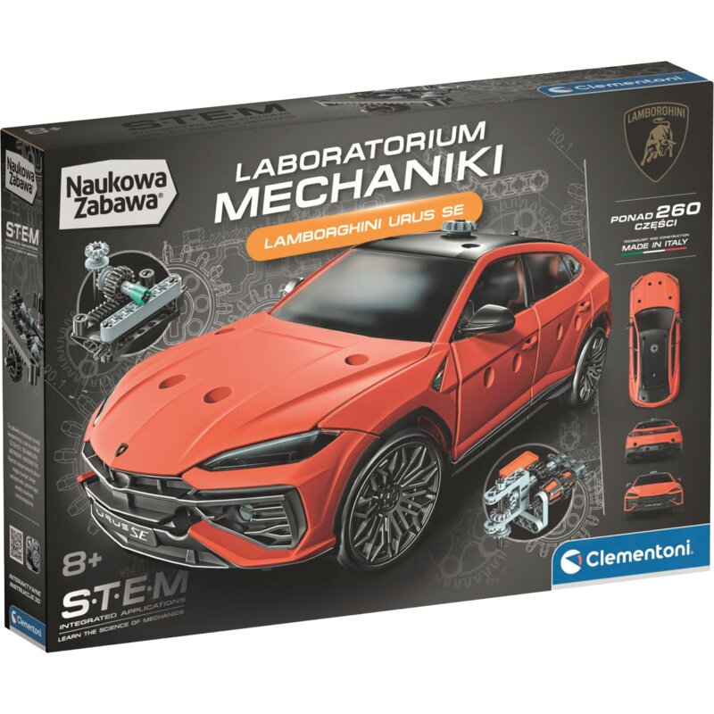 Klocki plastikowe CLEMENTONI Naukowa zabawa Laboratorium mechaniki Lamborghini Urus 50476