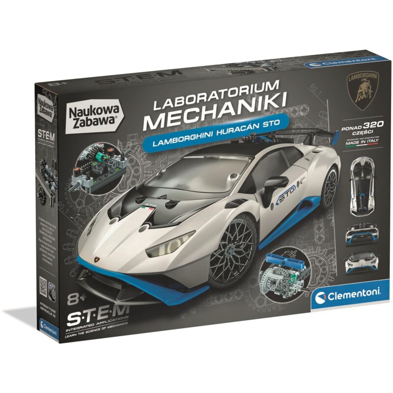 Klocki plastikowe CLEMENTONI Naukowa Zabawa Laboratorium Mechaniki Lamborghini Huracan Sto 50470