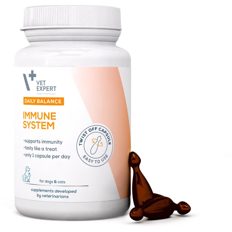 Vet Expert Immune System dla psów i kotów, 50 kapsułek Twist Off