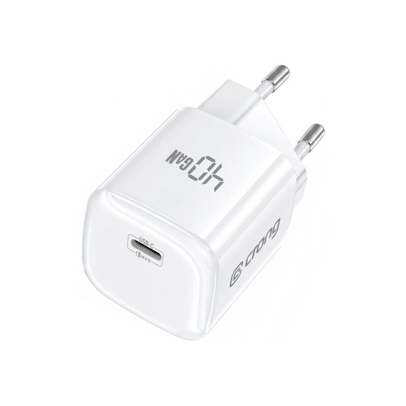 Ładowarka sieciowa CRONG NEO GaN Charger 40W Biały ładowarka do telefonu USB-C