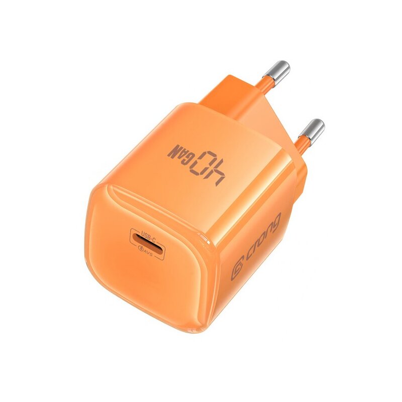 Ładowarka sieciowa CRONG NEO GaN Charger 40W Pomarańczowy ładowarka do telefonu USB-C