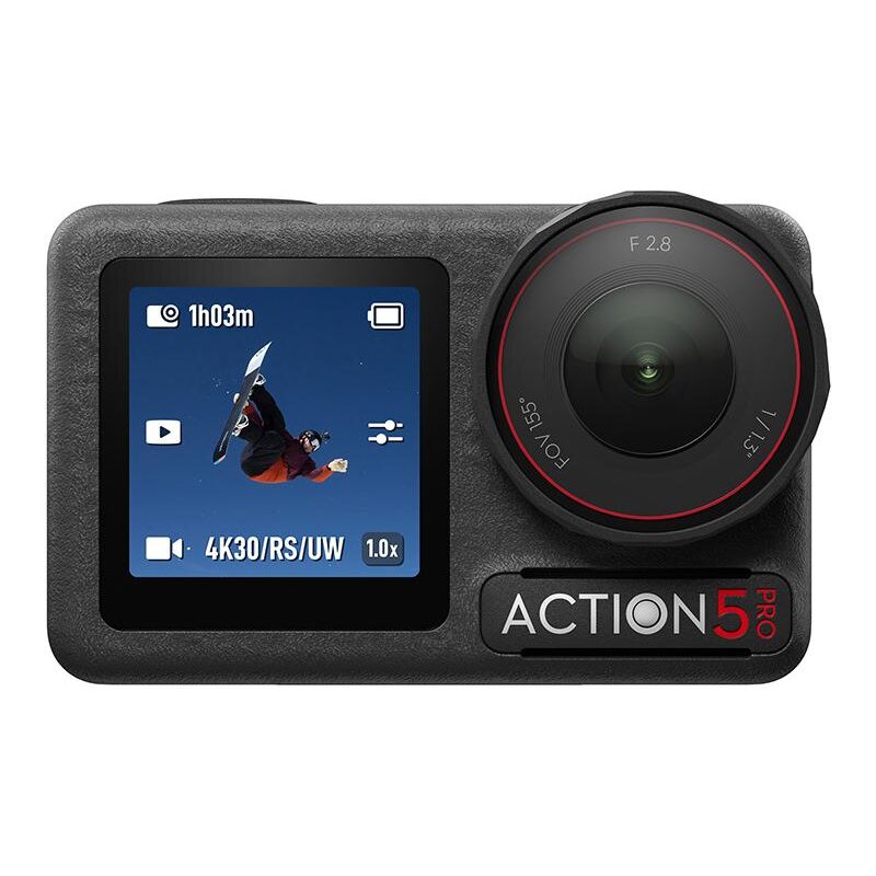 Kamera sportowa DJI Osmo Action 5 Pro Advanced Combo, 4K 120FPS, 40 MP, stabilizacja obrazu 360°, wodoodporność do 20 m, 64 GB, karta 128 GB, 2 akumulatory, Wi-Fi